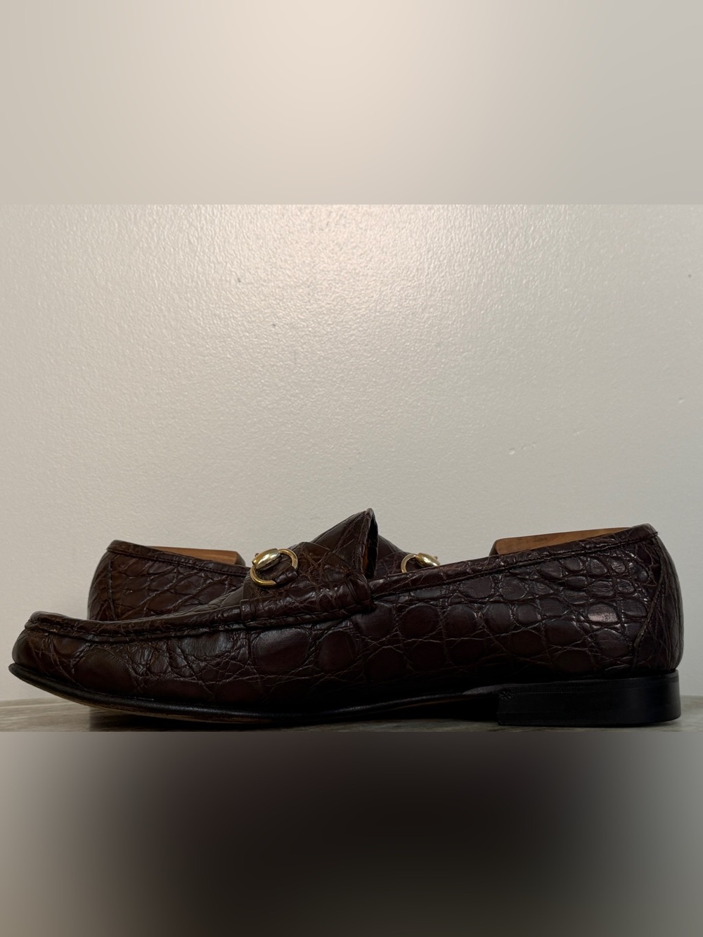 GUCCI CROCODILE LOAFERS BROWN HORSEBIT 1953 11.5/12US $4000 ALLIGATOR - Picture 5 of 11
